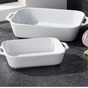 Staub White 2-Piece Rectangular Baker Set
